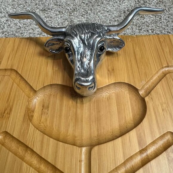 Arthur Court Other - Arthur Court Aluminum Longhorn Handle Carving / Cheese Board - New w/o Tag